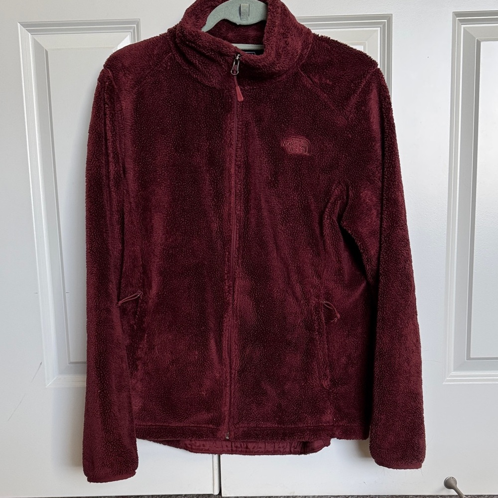 The North Face Maroon Fleece Jacket, Full Zip